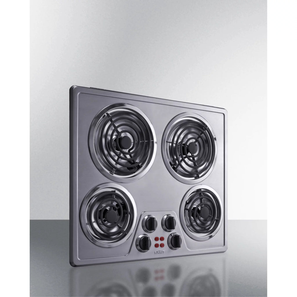 24" Wide 240V 4-Burner Coil Cooktop V3197