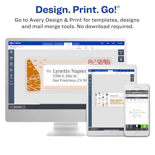 Waterproof Printable Shipping Labels, 2" x 4", White, 100 Blank Mailing Labels D6077