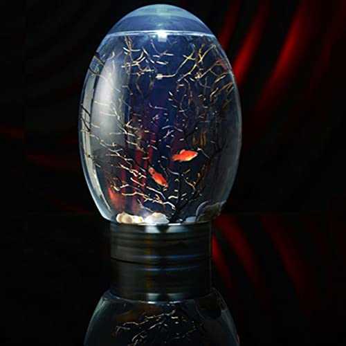 Mini Ecological Fish Tank, Closed Aquatic Ecosphere Desktop Aquarium with Led Base P21565