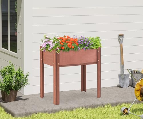Raised Garden Bed with Legs, 40x20x31'', Wood Elevated Planter Box R126