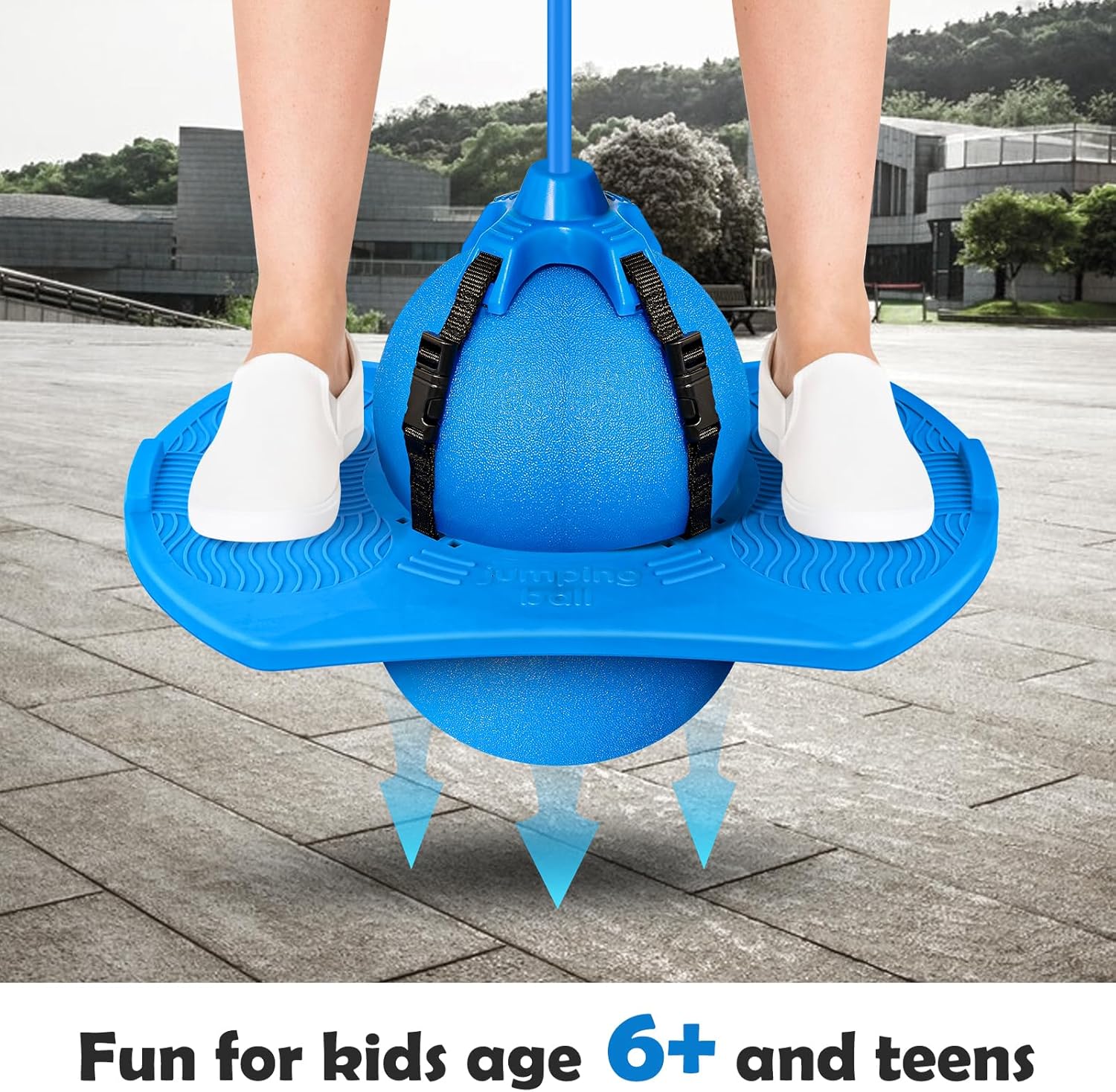 Blue Pogo Stick with Handle and Ball Pump K1193