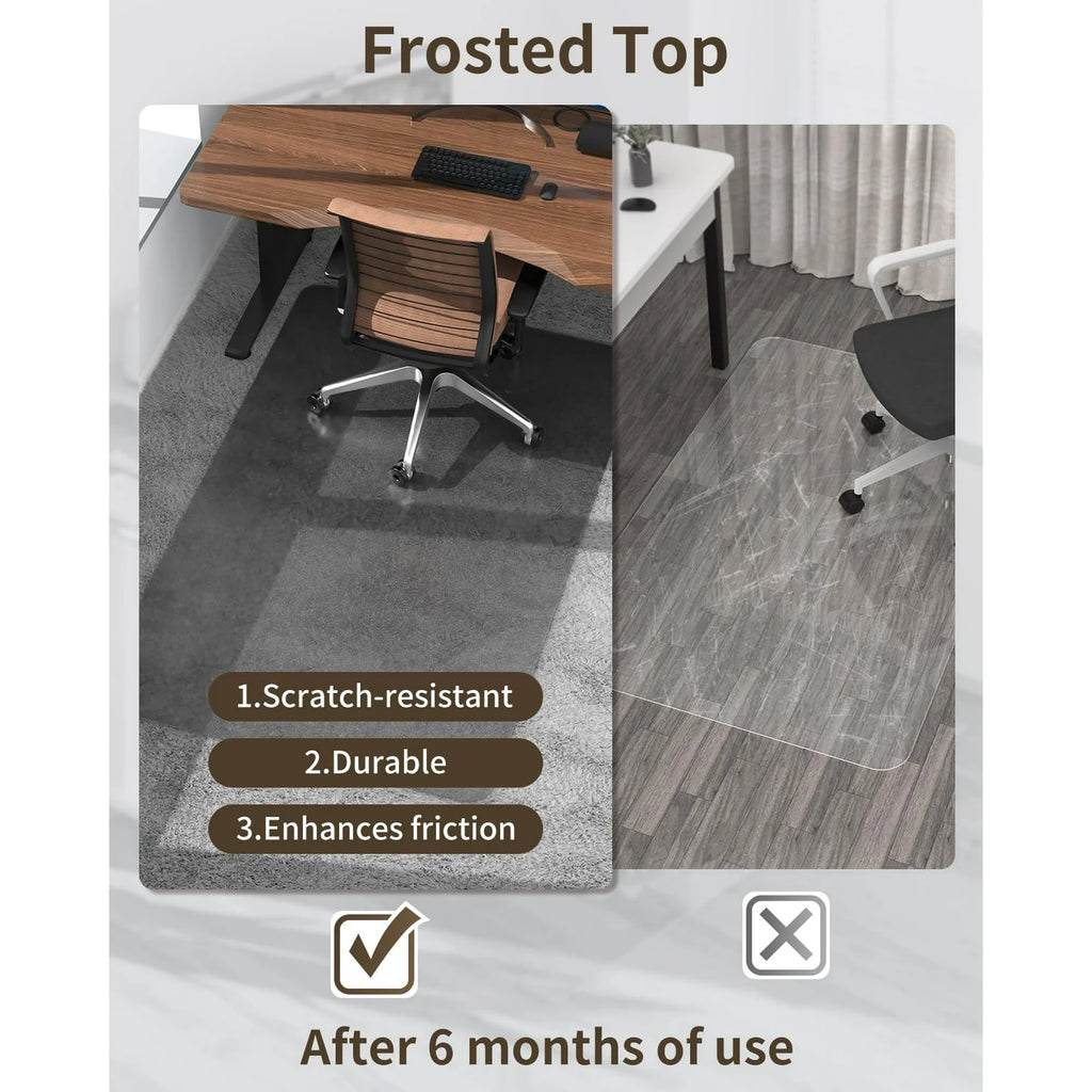 Grey PC Chair Mat for High Pile Carpet & Hardwood Floor I31147