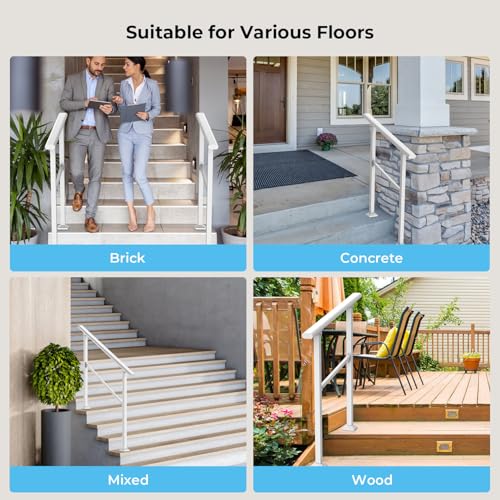 Black Heavy Duty Metal Handrail for Steps (1-3 Steps) F154