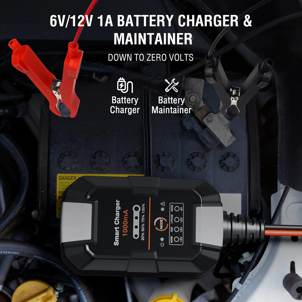6V/12V 1A Trickle Charger Battery Maintainer P80727