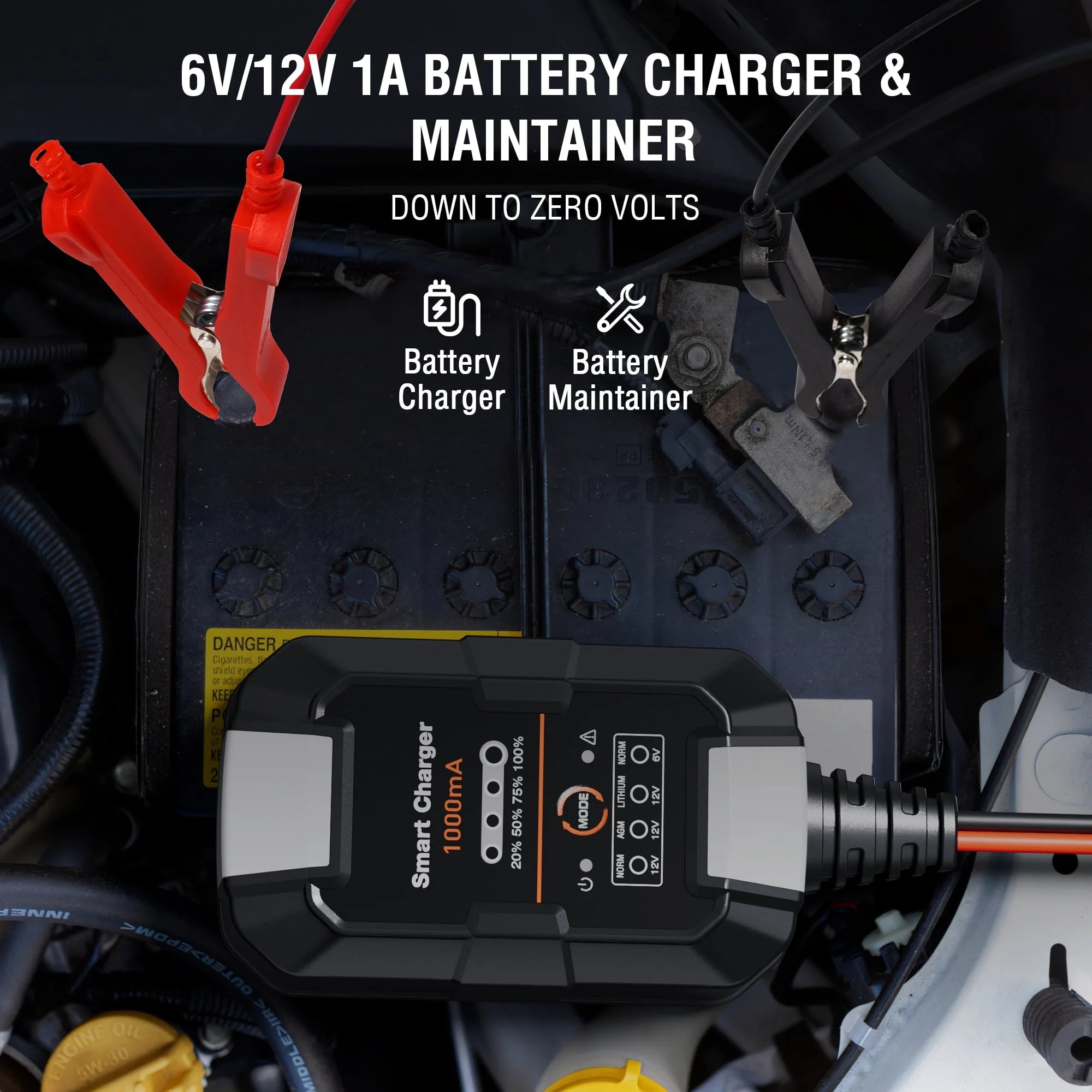 6V/12V 1A Trickle Charger Battery Maintainer P80727