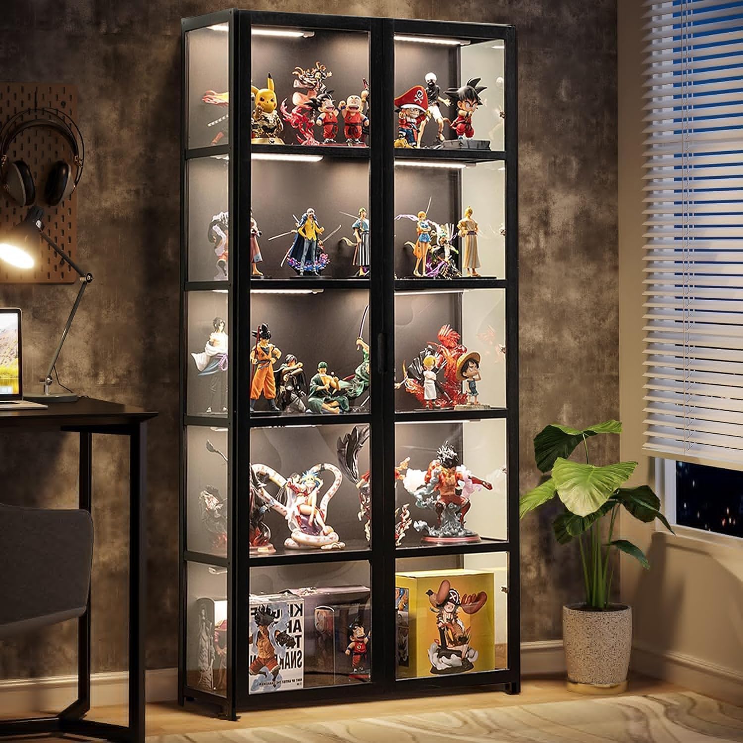 5-Tier Curio Display Cabinet with Acrylic Glass Door N50159