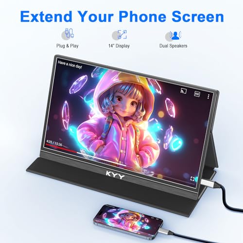 14" FHD 1080P USB-C HDMI Portable Monitor with VESA Mount W493606