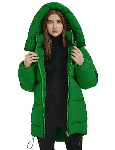 Womens Winter Hooded Quilted Puffer Jacket Mid-Length Down Padded Coat W662215