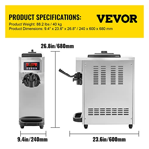 White Commercial Ice Cream Maker, 10-20L/H, 1000W U425547