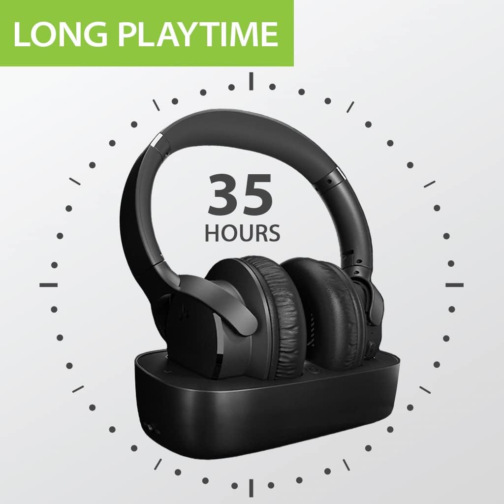 Wireless Headphones with Charging Dock, 35hrs Playtime Bluetooth Headset X266