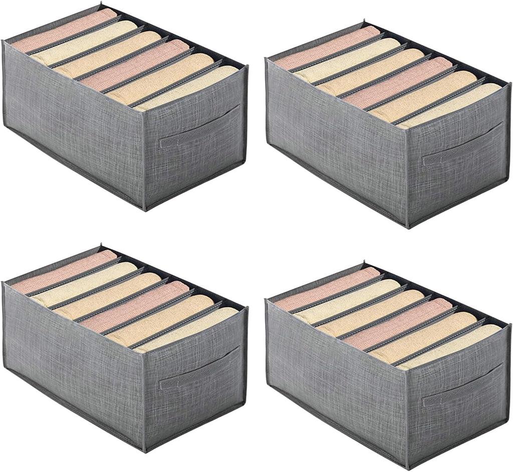 4 Packs 6-Compartment Clothes Organizer Drawer With Handles S649