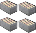 4 Packs 6-Compartment Clothes Organizer Drawer With Handles S649