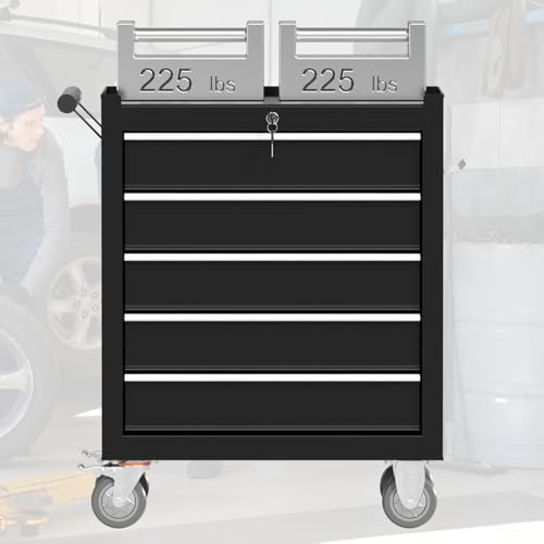4-Drawer Black Rolling Tool Chest with Wheels L99024