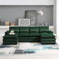 Green Upholstered Sectional Sofa with Chaise Lounge T953464