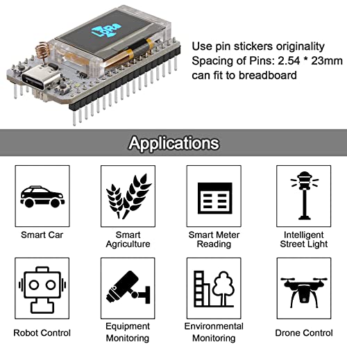 ESP32 LoRa Development Board with Protective Case and 915MHz Antenna, 0.96-inch OLED Display Type C O71929
