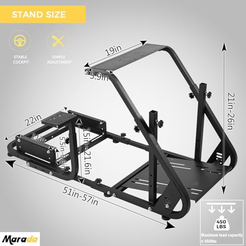 Reinforced Stabilizing Racing Steering Wheel Cockpit Adjustable Driving Simulator TV Stand M6378