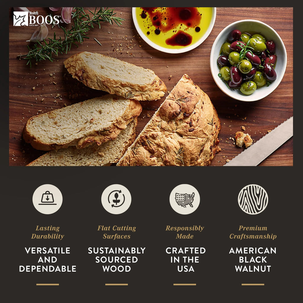 Walnut Wood Round Cutting Board, 18" x 18" x 1.5" T82226