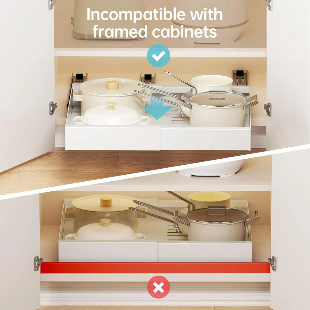 Pull Out Cabinet Organizer, 21 Deep Expandable Slide Out Drawers W8277