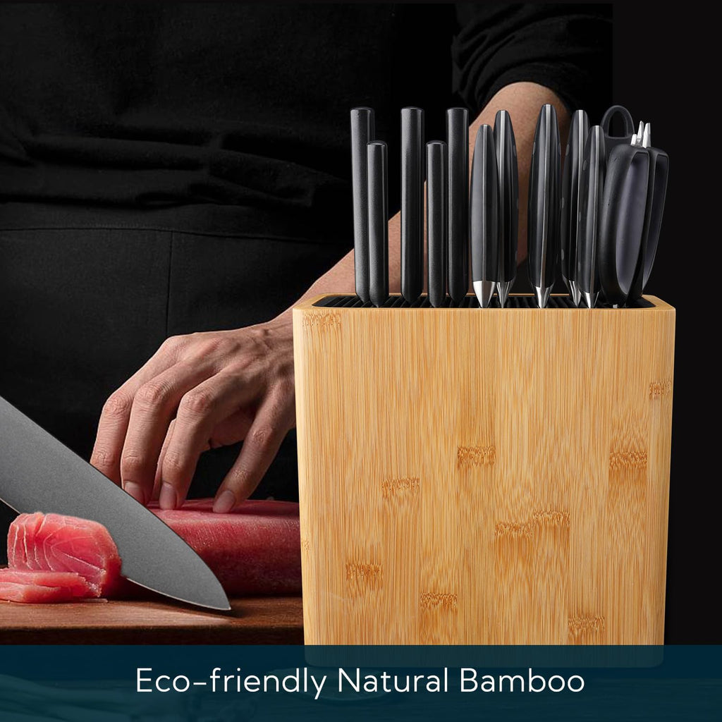 XL Bamboo Knife Block Holder with 8 Slots N87488