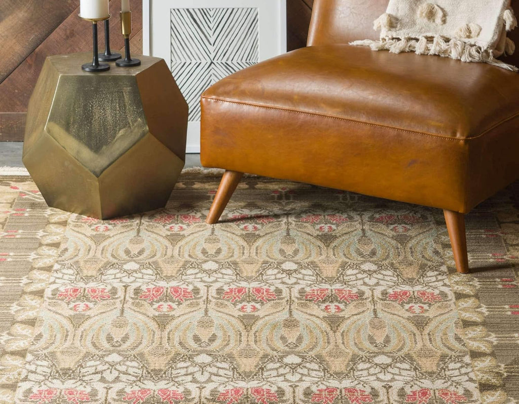 10' 6" x 16' 5" Rectangle Brown Light Blue Area Rug J285291