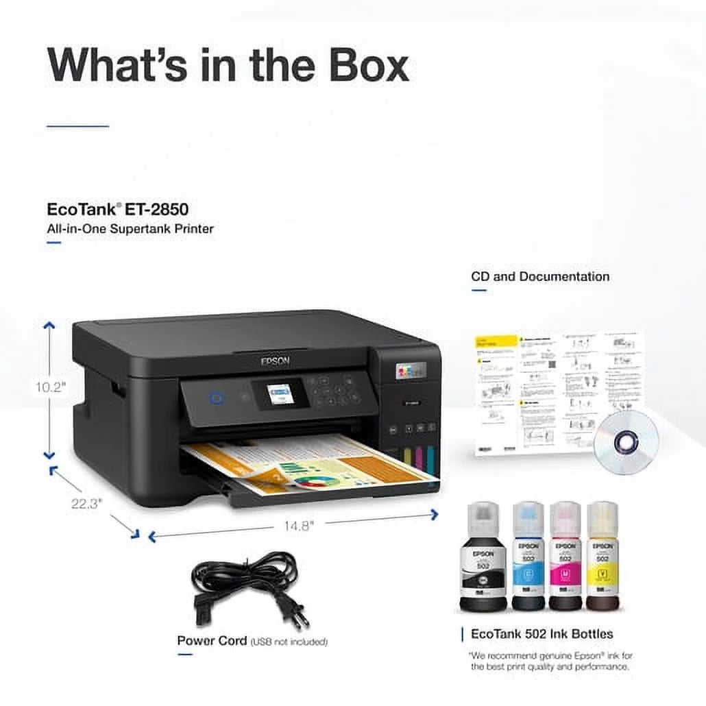 Wireless Color All-in-One Supertank Printer with Scan, Copy and Auto 2-sided Printing O996099