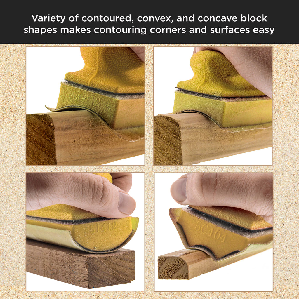 12-Piece Contoured Hand Sanding Block Set with 40 Sheet Hook & Loop Sandpaper Kit M470692