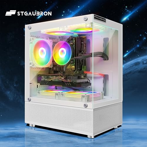 Gaming Desktop PC, Radeon RX 580 16G GDDR5, Intel Core i7-6700 up to 4.0G, 32G DDR4, 2T SSD, 600M WiFi, BT 5.0, RGB Fan x 3, RGB Keyboard & Mouse, RGB Mouse Pad, RGB BT Sound Bar, W10H64 W25729