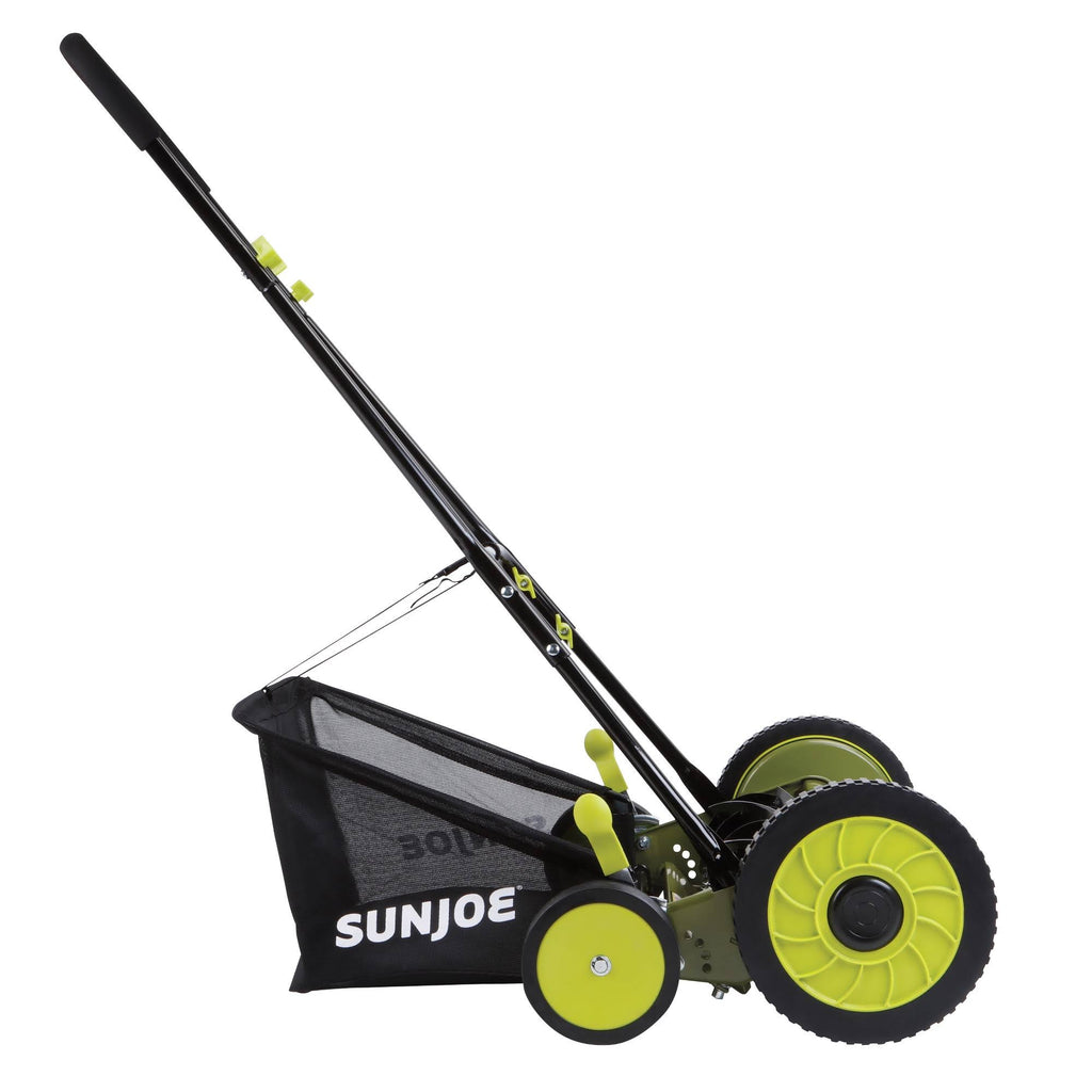 Black Manual Reel Mower with Grass Catcher S60857