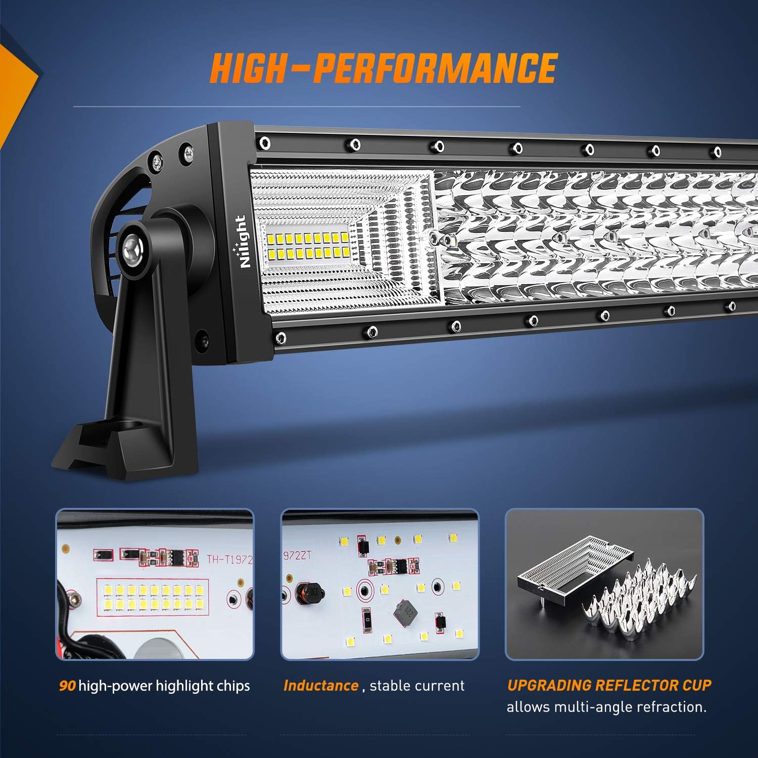 22Inch 270W Triple Row LED Light Bar Flood Spot Combo Beam Driving Lights D947020