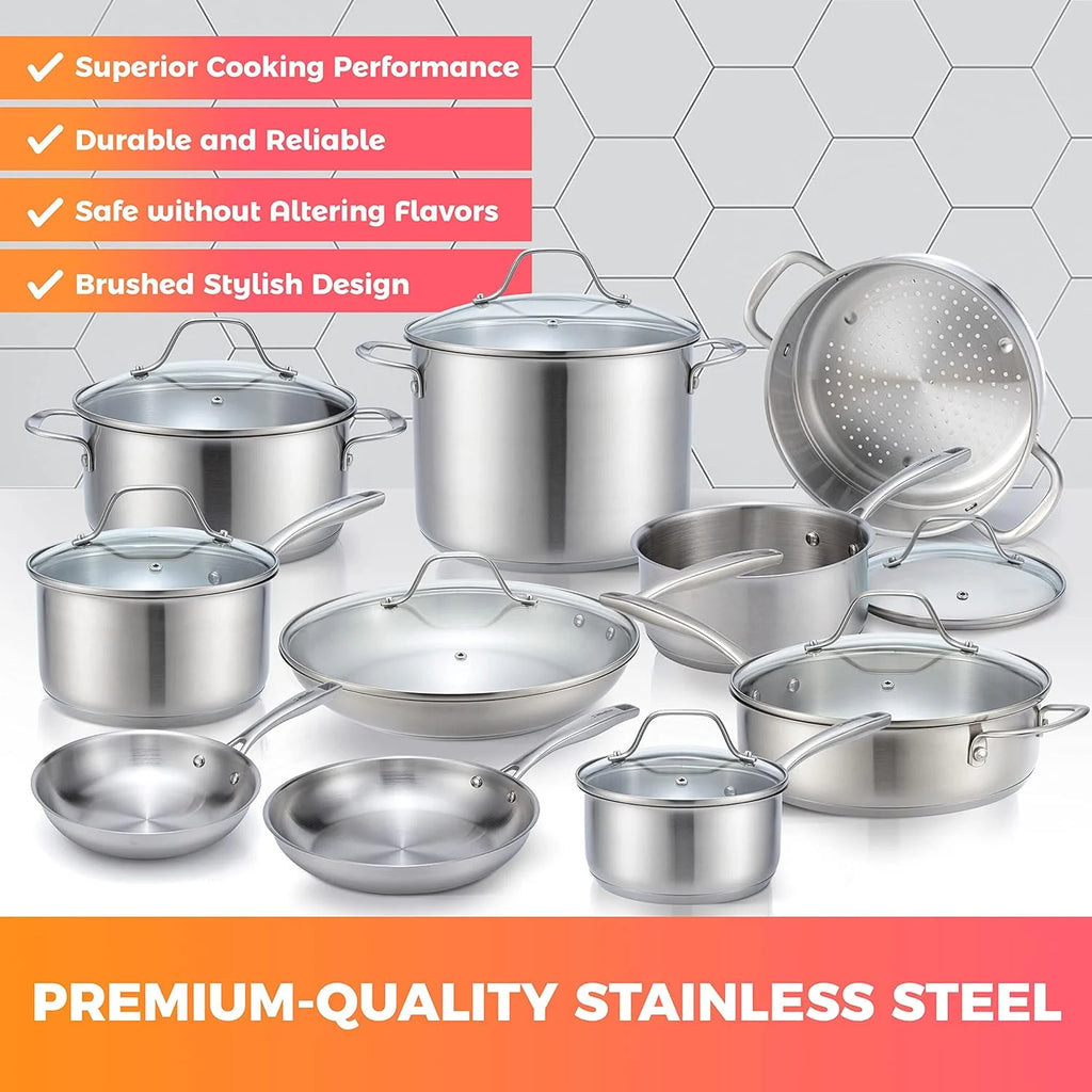 17-Piece Stainless Steel Cookware Set D15556