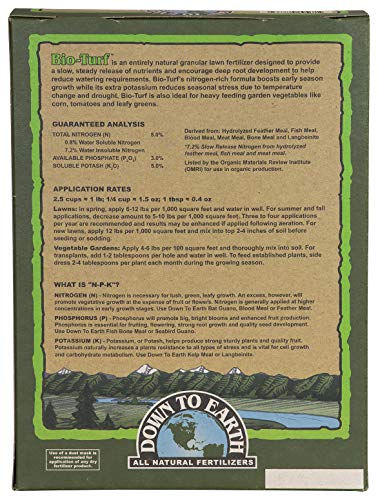Organic Bio-Turf Lawn Fertilizer Mix 8-3-5, 6 lb K232