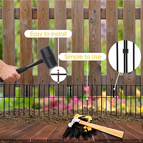 26 PCS 12In x 28Ft Rustproof Metal Wire Garden Fence U37803