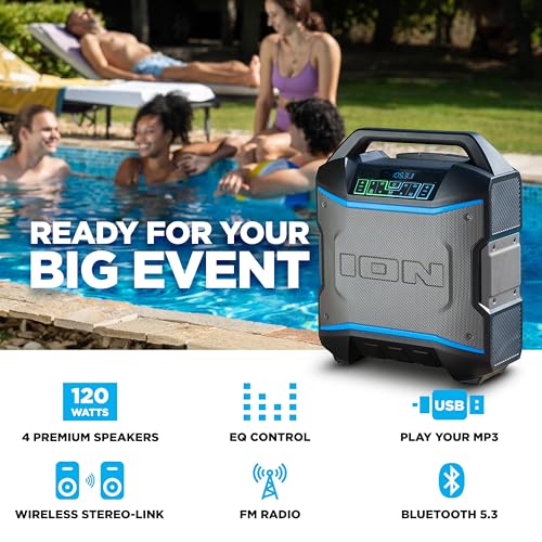 Portable Bluetooth Outdoor Party Speaker with 4 Speakers, Radio, USB Port, 120W S165425