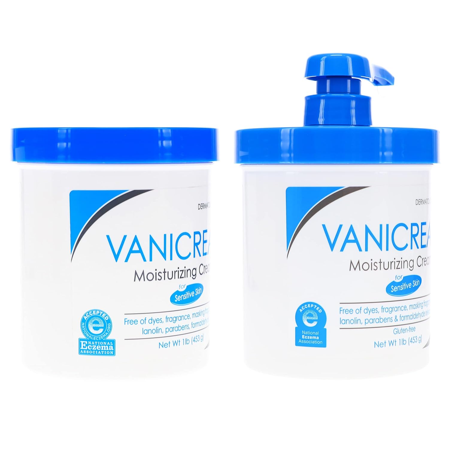 Moisturizing Skin Cream with Pump Dispenser Plus Bonus Jar Combo Pack, 1 Pound Each N4108