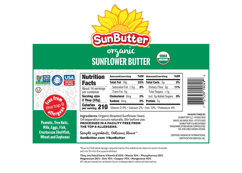 (6 pack) Organic Sunflower Butter, 16 oz M5572