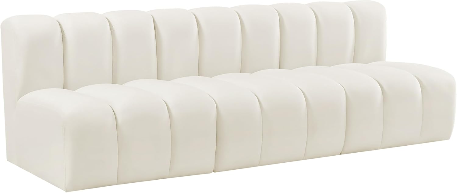 Cream Velvet Sofa G4791