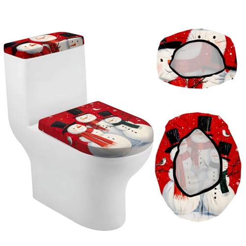 Christmas Toilet Lid Cover, Washable Toilet Seat Cover, Toilet Tank Protector N8957