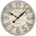 White and Galvanized Raised Analog Wall Clock M375