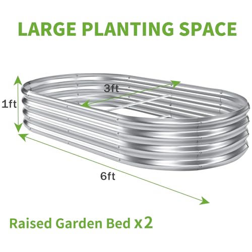 Galvanized Metal Raised Garden Bed 2Pck U979