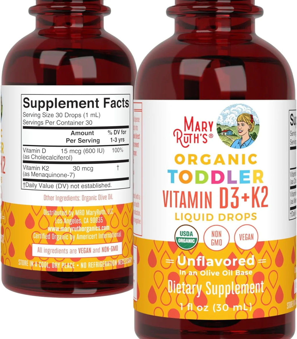 Unflavored Vitamin D3+K2 Liquid Drops, 1 fl oz T54126
