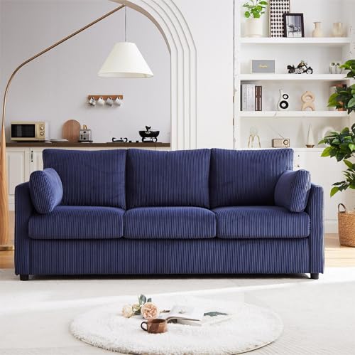 Beige Corduroy 3 Seater Sofa T702