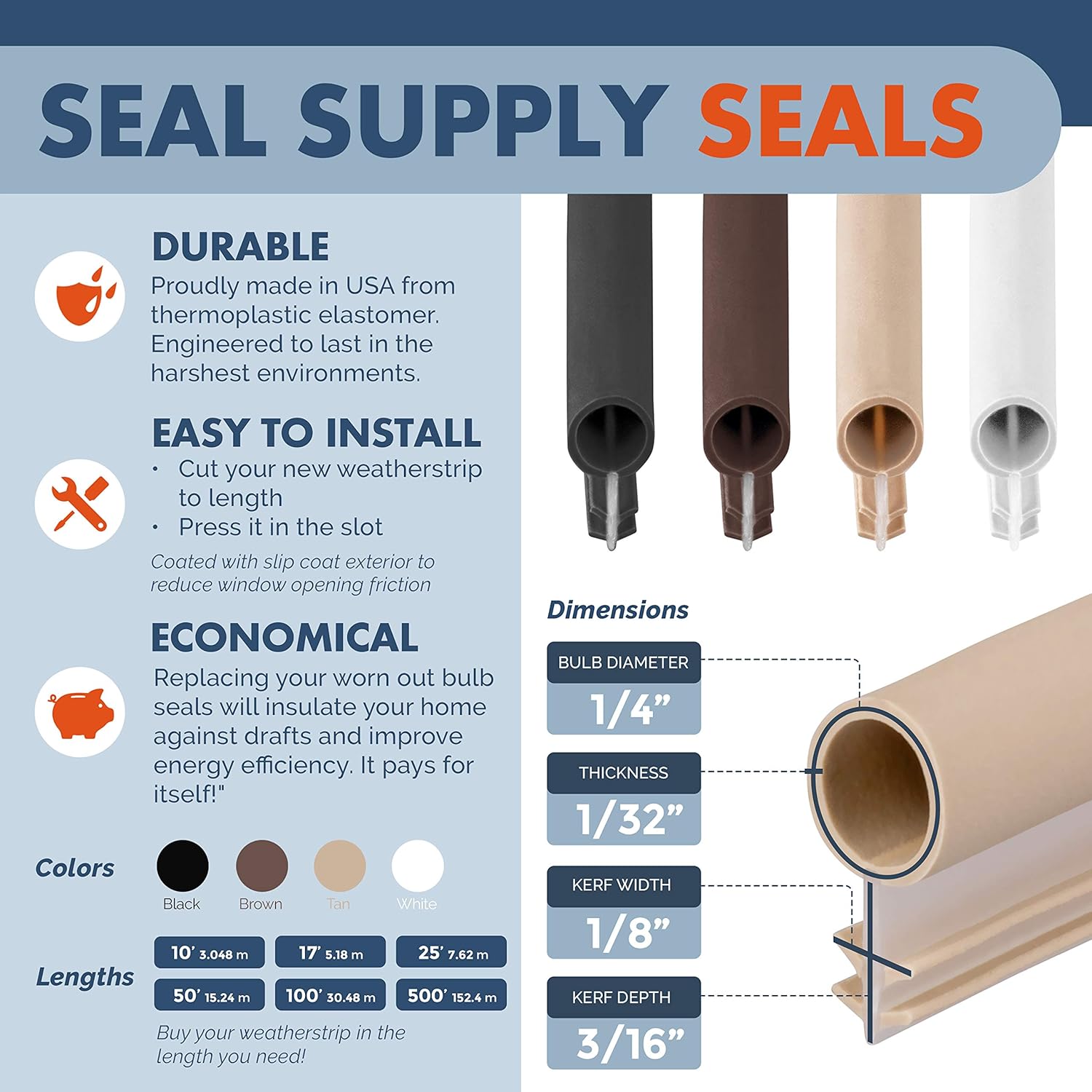 Tan 1/4" Bulb Bubble Kerf Mount Window Weatherstrip Seal Q680