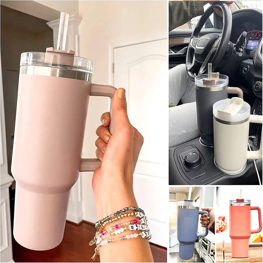40 OZ Stainless Steel Insulated Travel Tumbler with Straw Y3503