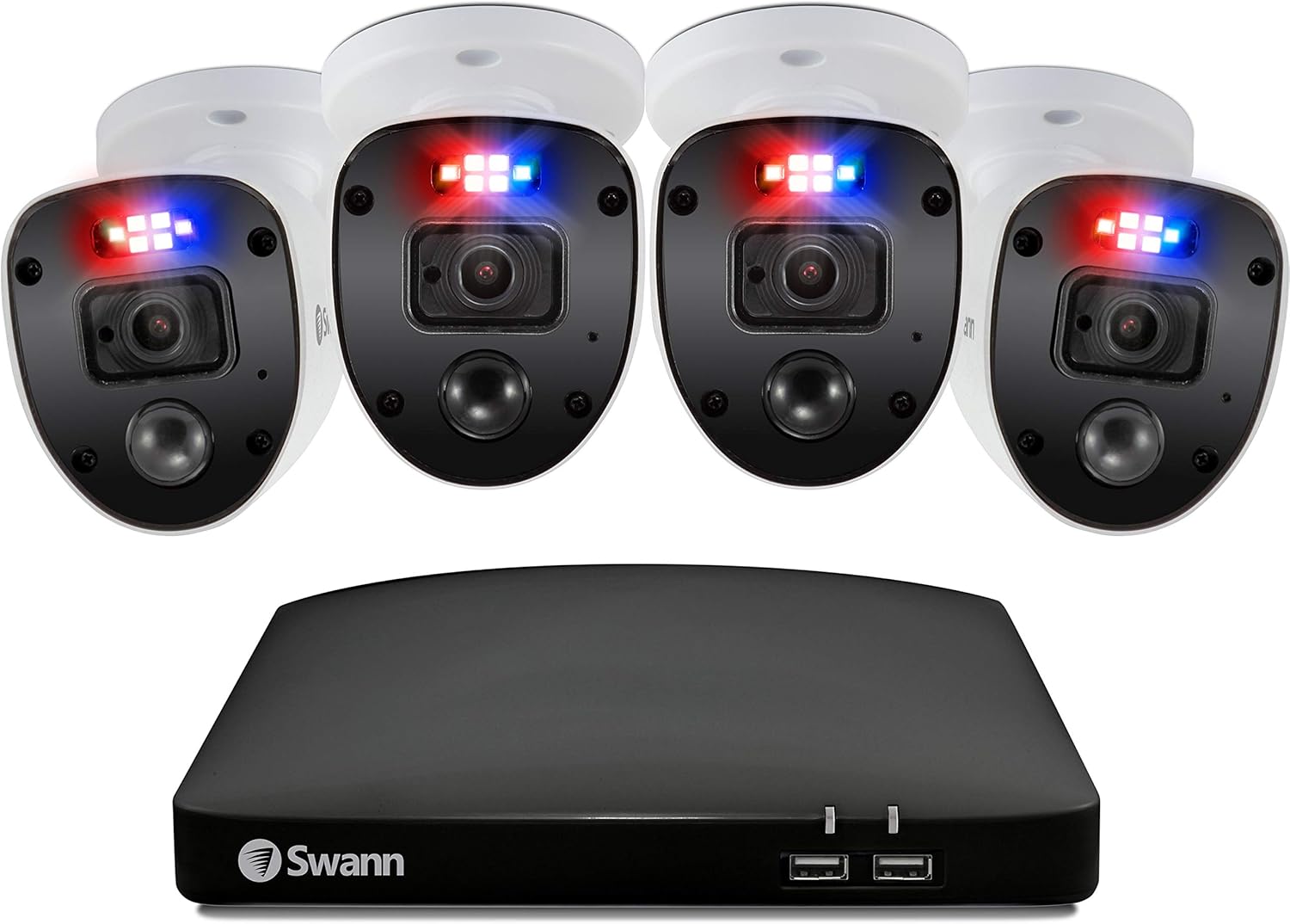 4 Channel 4 Bullet Cameras 1080p HD DVR Wired Surveillance System with 1TB HDD T3635