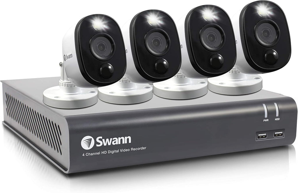 4 Channel 4 Bullet Cameras 1080p HD DVR Wired Surveillance System with 1TB HDD T3635