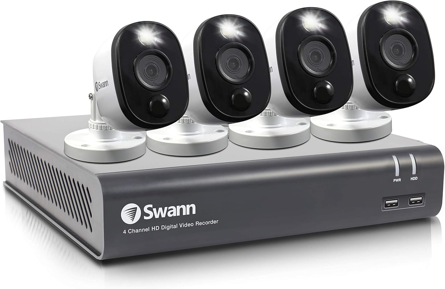 4 Channel 4 Bullet Cameras 1080p HD DVR Wired Surveillance System with 1TB HDD T3635