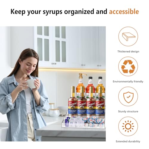 3 Tier 12 Bottles Acrylic Coffee Syrup Rack Organizer Q4571
