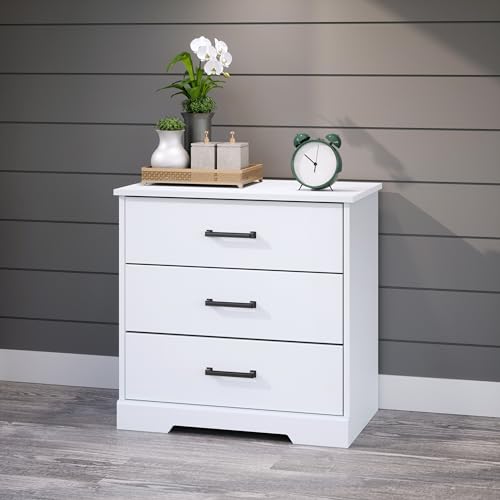 Black 3 Drawer Tall Nightstand J604