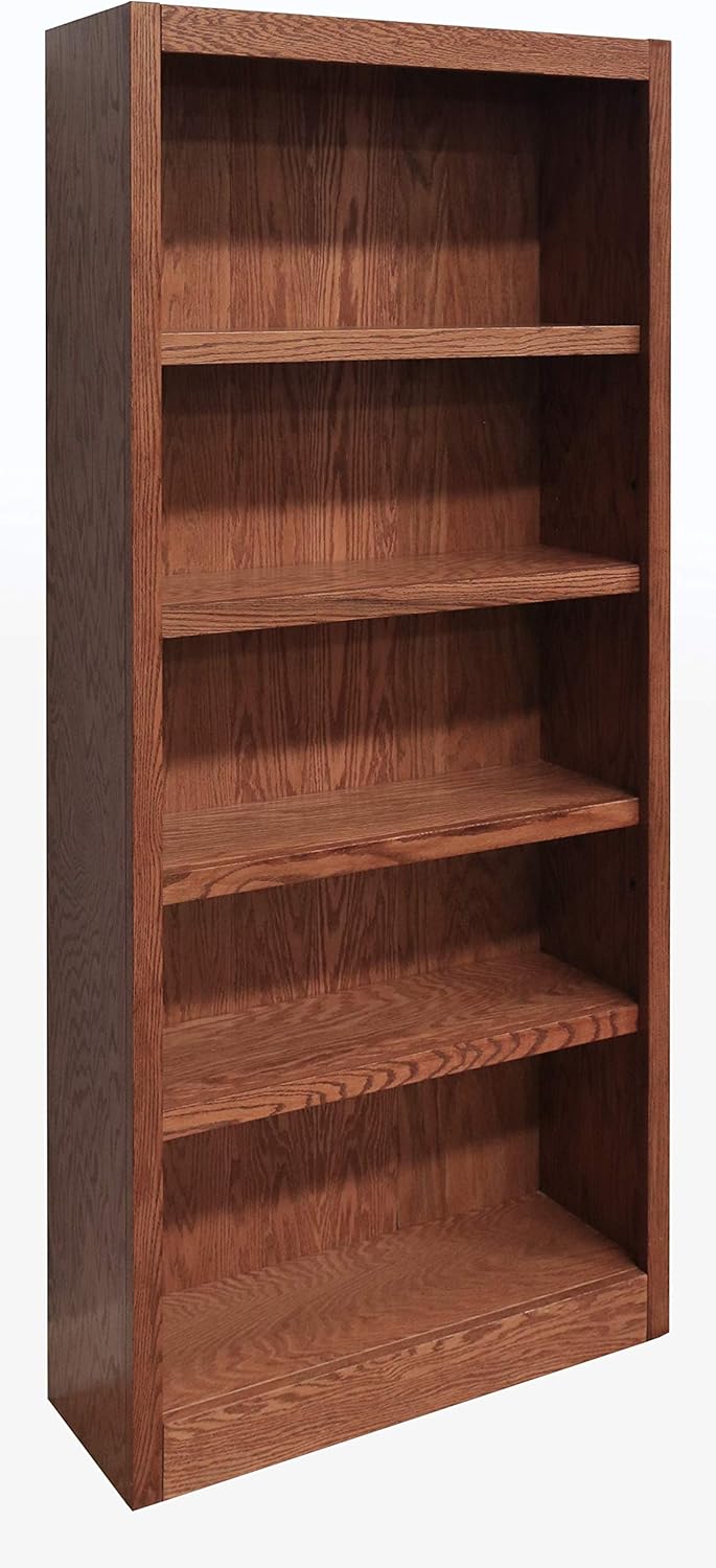 Five Shelf Bookcase 72" H Dry Oak Finish V454238