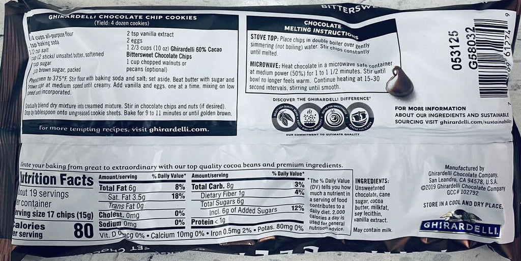 5 PACK 10 oz 60% Cocoa Bittersweet Chocolate Chips D291161